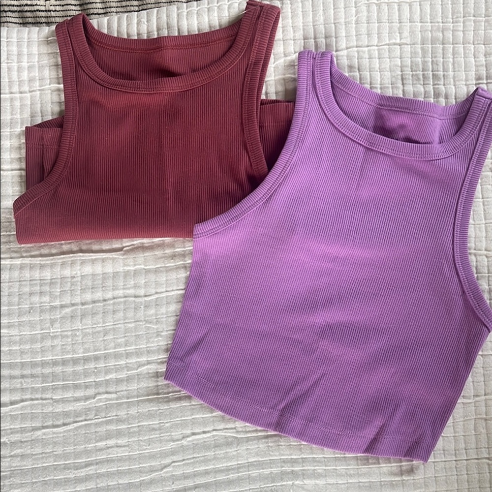 Wild Fable Red Sleeveless Fitted Crop Tank Top